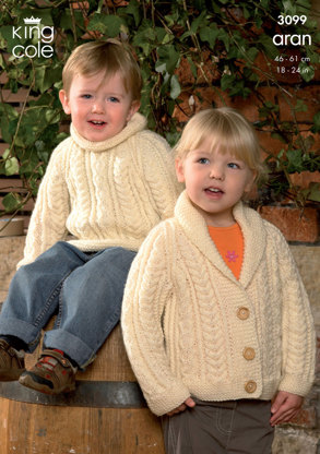 Sweater, Jacket and Accessories Knitted in King Cole Fashion Aran - 3099