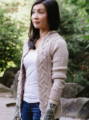 Cascade Falls Open Front Cardigan in SweetGeorgia Trinity Worsted - Downloadable PDF