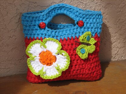 Girls Purse with Big Flower