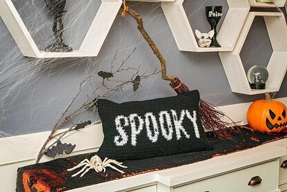 Spooky Crochet Pillow Cover