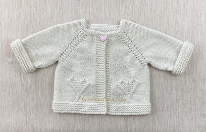 Baby Cardigan with Hearts