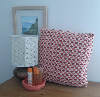 Lampshade, cushion and bowl