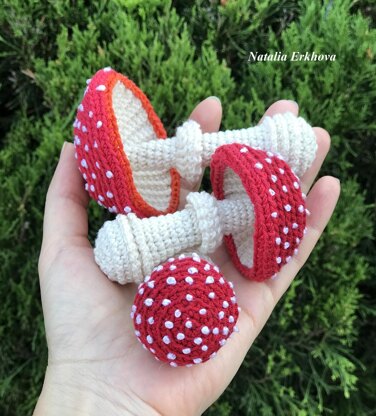 Mushrooms crochet pattern, fake food, 7 fly agaric beautiful