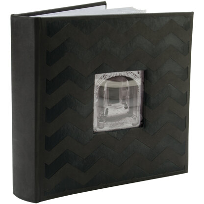Pioneer 2-Up Embossed Photo Album 4"X6" - Black Chevron