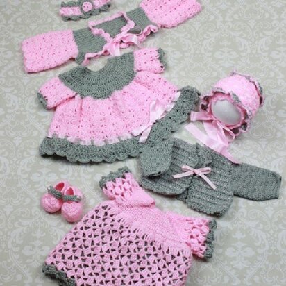 Crochet Pattern baby set UK & USA Terms  #25