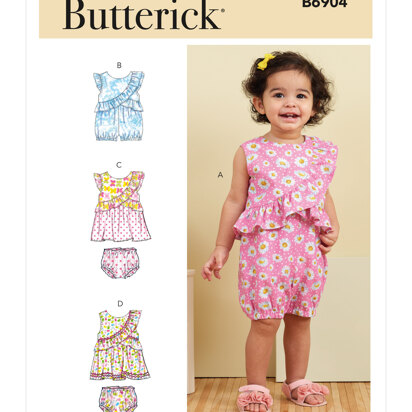 Butterick Infants' Romper, Dress and Panties B6904 - Paper Pattern, Size NB-S-M-L-XL