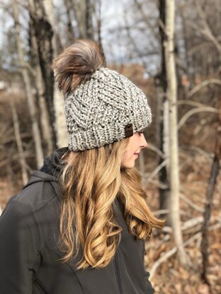 Knit Diamond Twist Beanie