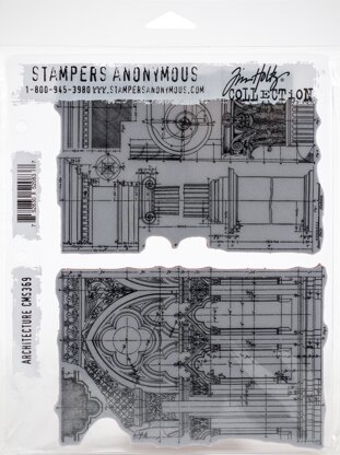 Stampers Anonymous Tim Holtz Cling Stamps 7"X8.5" - Architecture