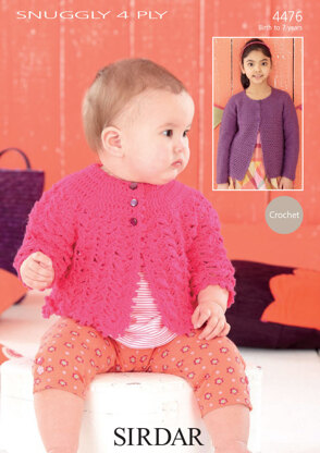 Matinee Coat and Cardigan in Sirdar Snuggly 4 Ply 50g - 4476 - Downloadable PDF