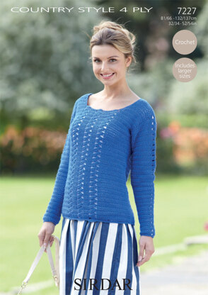 Cobalt Sweater in Sirdar Country Style 4 Ply - 7227 - Downloadable PDF