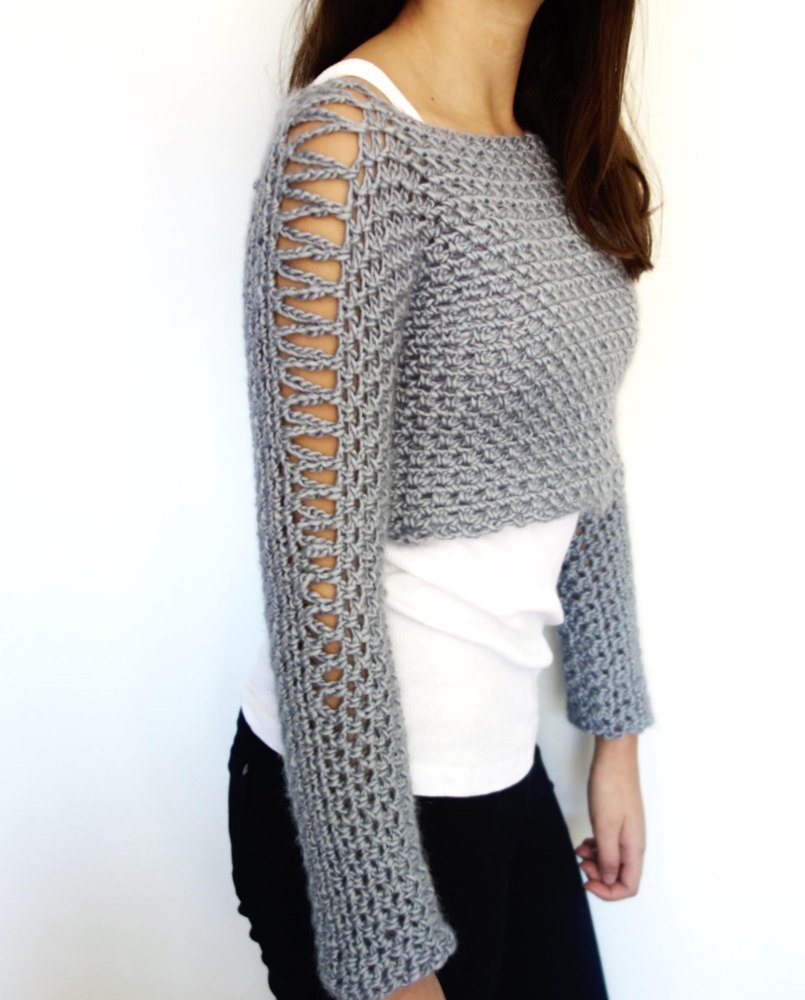 Cropped sweater crochet pattern hotsell