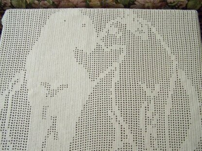 Filet Crochet Tablecloth "Cats"