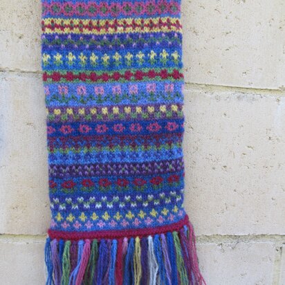 Spindrift Fairisle Scarf - knitting pattern