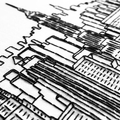 Embroidery and Sage Top of the Rock NYC Embroidery Kit - 8 1/4in W x 8 1/4in L x 3/8in D