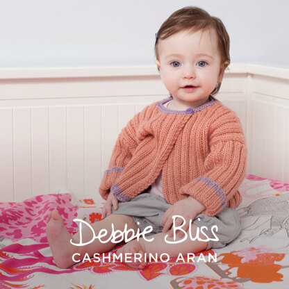"Leah Cardigan" - Cardigan Knitting Pattern For Babies in Debbie Bliss Cashmerino Aran - DBS072