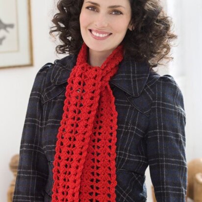 Heartwarming Crochet Scarf in Red Heart Super Saver Economy Solids - LW2443