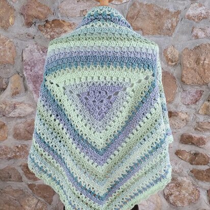 Tulip Center Triangle Shawl