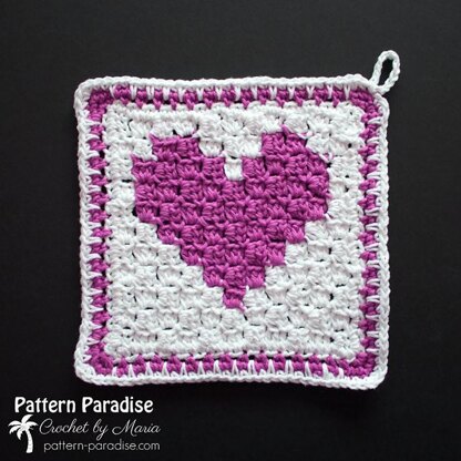 C2C Heart Washcloth