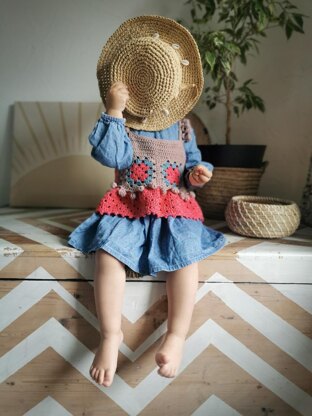 Kid's Boater Brim raffia Hat crochet pattern