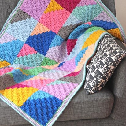 Geo Rainbow c2c blanket