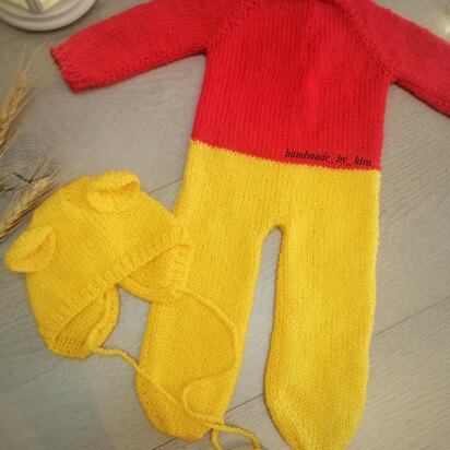 Honey Bear Romper Knitting Pattern