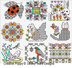 Lesley Teare 30 Mini Motifs - Blackwork & Colour Cross Stitch Pattern - 2010195 -  Leaflet