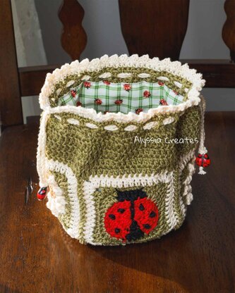 Ladybug and Daisy Drawstring Pouch