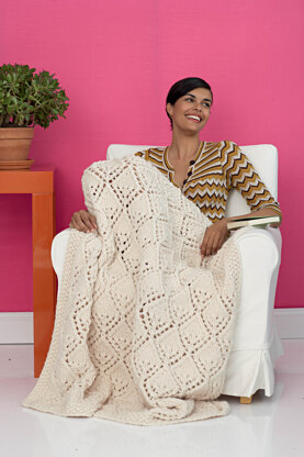 Winter Lace Afghan in Lion Brand Wool-Ease Thick & Quick - 80115AD
