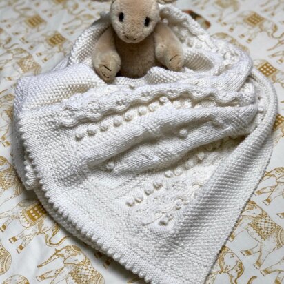 Bobble Bunny Baby Blanket (Afghan) in Debbie Bliss Cashmerino Aran