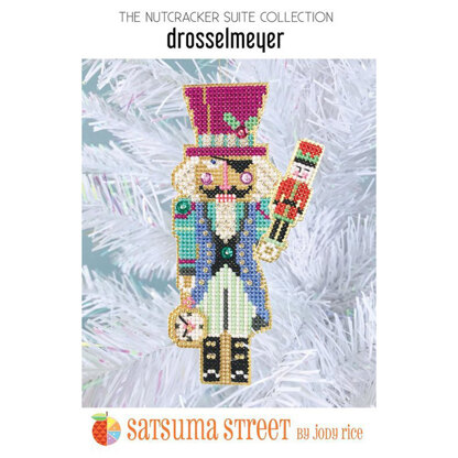Satsuma Street Drosselmeyer Nutcracker Ornament Cross Stitch Kit -  2.25in x 5in