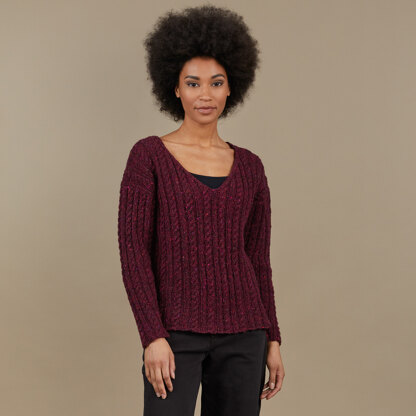 Lovelock Pullover - Jumper Knitting Pattern for Women in Tahki Yarns Donegal Tweed