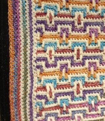 Mosaic Crochet Baby Blanket (US)