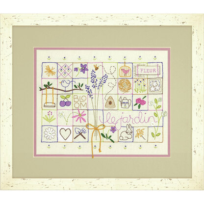 Dimensions Printed Embroidery Kit: Crewel: Le Jardin Sampler - 35 x 28cm