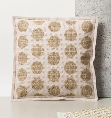 Rico Gold Dots Cross Stitch Cushion Kit