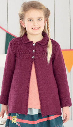 Baby Girl's and Girl's Cardigan and Coat in Sirdar Snuggly DK - 4493 - Downloadable PDF