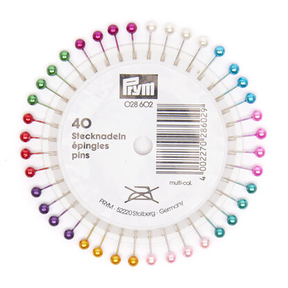 Prym Pearl-Headed Pins 0.58 x 40 mm Assorted Colours Rosette