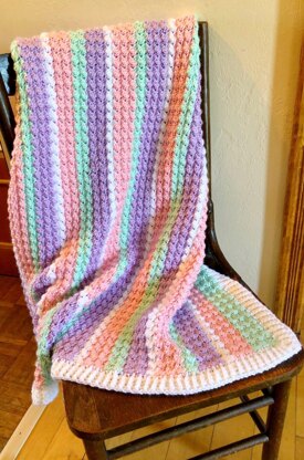 Crochet Textured Baby Blanket in Pastel