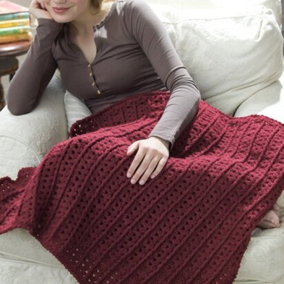 Crochet Lap Throw in Red Heart Super Saver Economy Solids - LW1839
