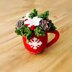 Crochet cup, amigurumi cup, Christmas decor crochet pattern, Christmas cup