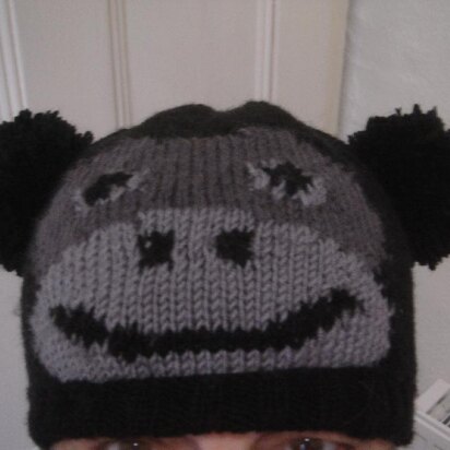 Monkey face hat - knitting pattern