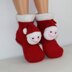 Ladies Santa Head Christmas Slippers