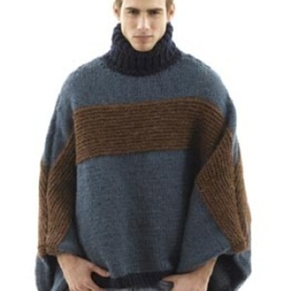 Oversized Poncho in Lion Brand Wool-Ease Thick & Quick - 40517-C - knitting pattern