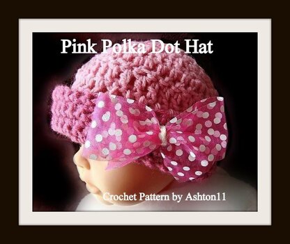 Pink Polka Dot Hat - Crochet Pattern by Ashton11