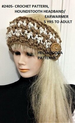 2405- HOUNDSTOOTH headband earwarmer