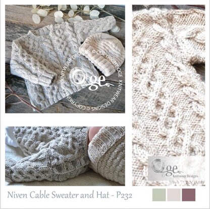 Niven Cable Sweater and Hat - P232