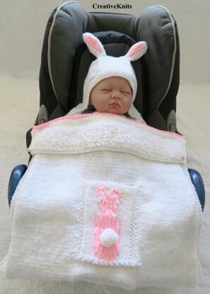 Baby Bunting Bunny Hooded Car Seat Blanket