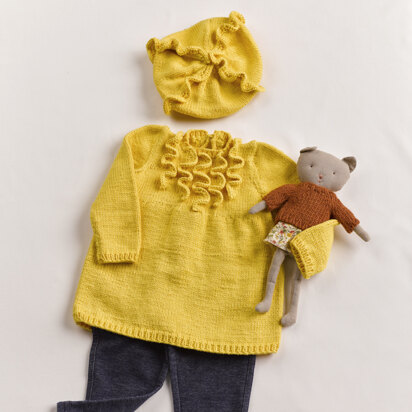 986 Meadowlark - Dress and Hat Knitting Pattern for Babies in Valley Yarns Conway