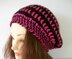 Spiral Stripes slouch hat one solid stripe, one openwork stripe