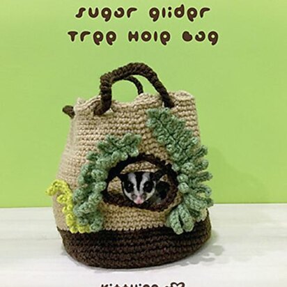 Sugar Glider Tree Hole Pouch Bag by Kittying Crochet Pattern