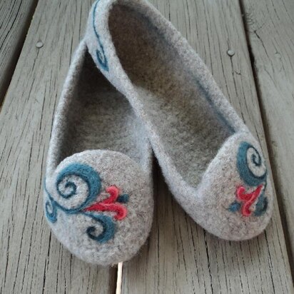 Summer Slippers Felted Knit for Women - knitting pattern